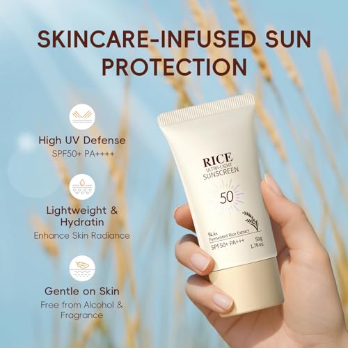 Rice Skin Care Set - 6 Piece Pamper Gifts For Women: Rice Milky Toner, Cleanser, Glow Serum, Face Cream, Eye Cream, Sunscreen SPF 50+ - Radiant Glow, Sensitive Skin Relief & Even Tone, Korean Skincare - Image 8