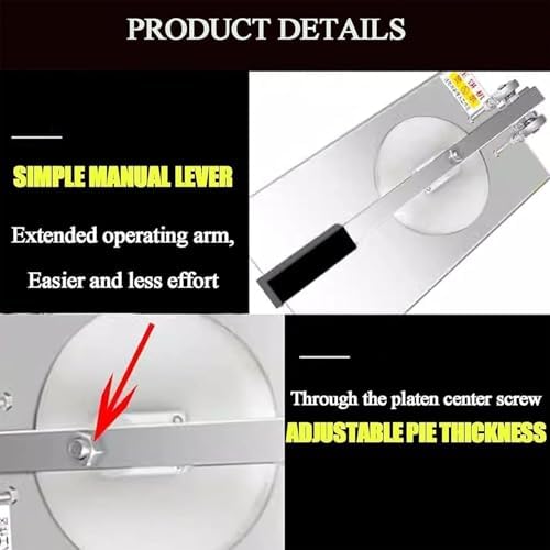 Stainless Steel Manual Pizza Press & Pasta Roller - Adjustable Thickness, 7 Disc Options, Ideal for Pizza Restaurants & Snack Bars - 50x25cm Pizza Maker