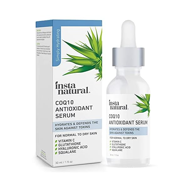 CoQ10 Antioxidant Face Serum - Anti Aging Natural Skin Care to Nourish Dry Skin Brightening Serum & Hydrating Treatment Skin Barrier Strengthening Facial Serum with Vitamin C & Hyaluronic Acid 1 oz