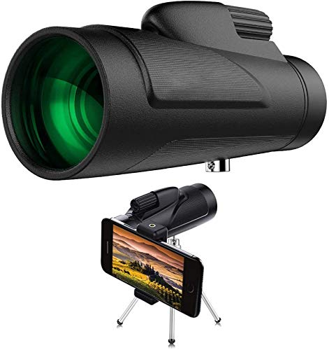 Monokulares Teleskop12x50 Hochleistungs-BAK4-Prisma FMC-Beschichtung Smartphone-Stativhalterungsadapter, perfekte Vogelbeobachtung, Wandern,