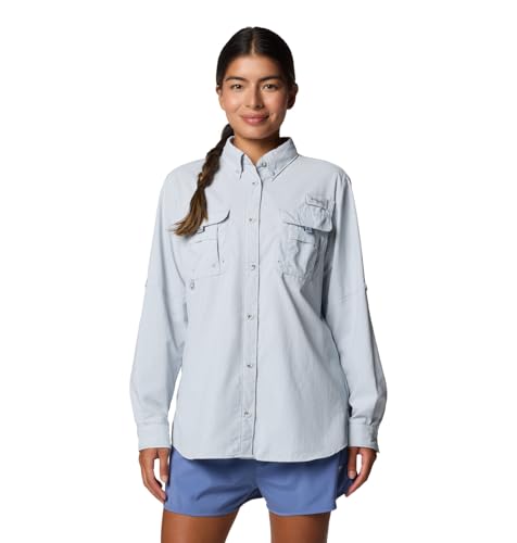 Camisa Columbia Bahama II manga larga para mujer en color clásico con bolsillos de ventilación