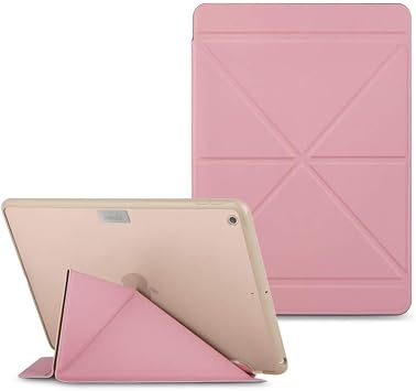 Moshi VersaCover Case for 10.2" iPad 9th 2021/8th 2020/iPad 7 2019, Folding Cover with 3-Viewing Angles, Auto Sleep/Wake, Reinforced Frame, Magnetic Closure, Works Pencil Case, Sakura Pink