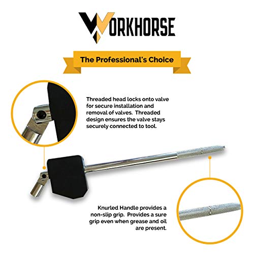 Darkhorse Automotive Premium Valve Stem Tool | Tire Valve Stem Removal Tool | Valve Stem Puller With Rubber Leverage Block Works On Automobile, Lawn Mowers, Tractors, Atv's, Utv's, Dolly Tires. #TOP4