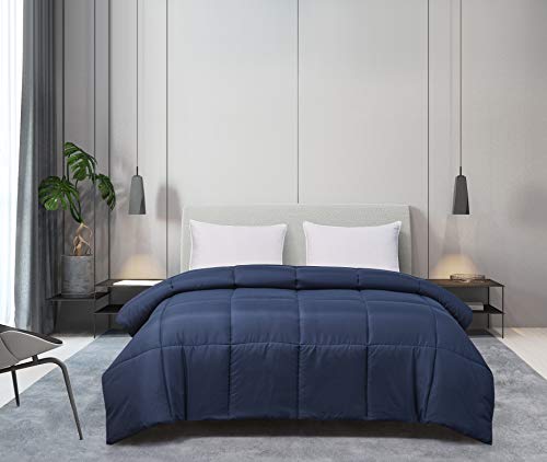 Blue Ridge Home Fashions Micro...ve Comforter, Full-Queen, Navy