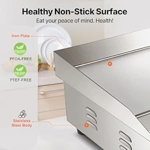 VEVOR Commercial Electric Griddle, 22", Countertop Flat Top Griddle — photo 5 of 6