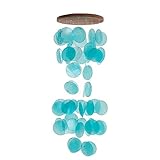 Farbe: TÜRKIS HAB & GUT -HA104- Windspiel TÜRKIS, Perlmutt, 60 cm, Fensterschmuck, Mobile für Fenster, Wand, Zimmer, Terrasse und Balkon
