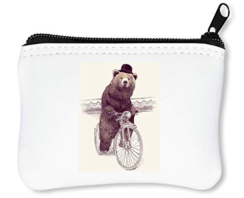 Preisvergleich Produktbild Gentleman Bear On Bike Reißverschluss-Geldbörse Brieftasche Geldbörse
