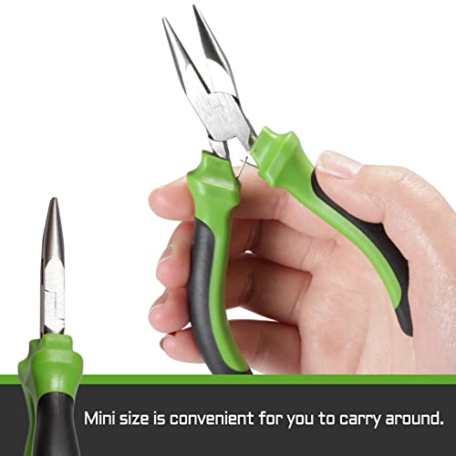 Image of 5 Inch Long Nose Pliers Smooth Jaws Chain Nose Pliers with Spring Jewelry Making Pliers Handcraft Beading Repair Tool Mini Professional Handcraft Tools for Jewelry Making Crafting