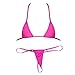 Produktbild TiaoBug Damen Bikini Set BH Bra String-Tanga Set Mini Bikini Sexy Badeanzug Bademode (Rose)