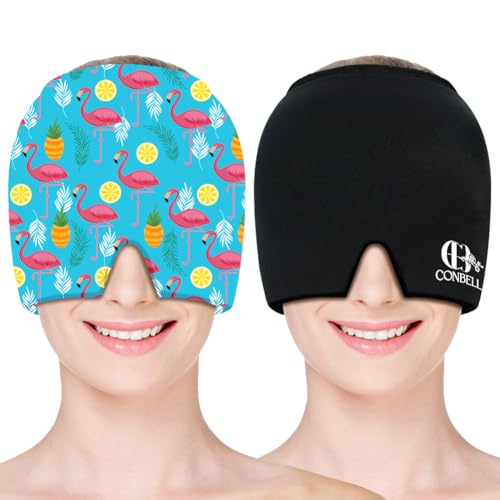 Image of Migraine Relief Cap, Soothing Headache Ice Face Mask Products | Hot and Cold Therapy, Migraine Headache Relief Cap for Migraine, Sinus, Puffy Eyes, Tension, Stress and Hangover
