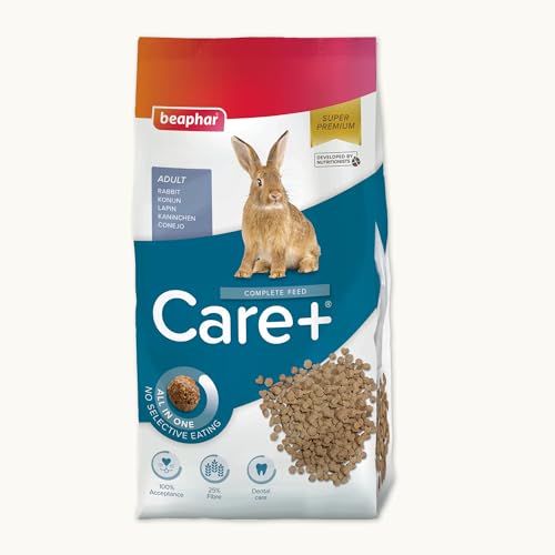 Beaphar – Care+ – Alimentation Super Prenium pour Lapin extrudée – 24% de Fibres – Appétent, sans Sucre ajouté ni Colorant – Haute digestibilité...
