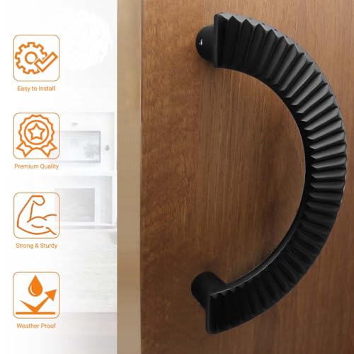Image of VOLO Main Door D Handle /Door Handles for Main Door /Glass Door Handle /Pull Handles, for Home /Office /Hotels(Model- S-618, 160MM) (Pack of 1 Set) (Black)