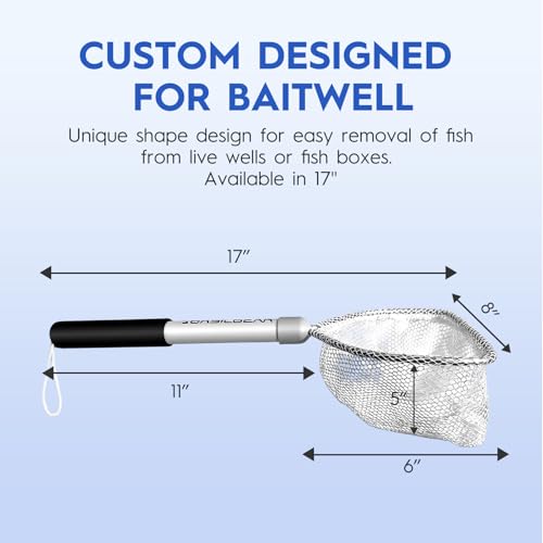 BasicGear Compact Baitwell Landing Net, 8x6 in Hoop, 17 in - image 3