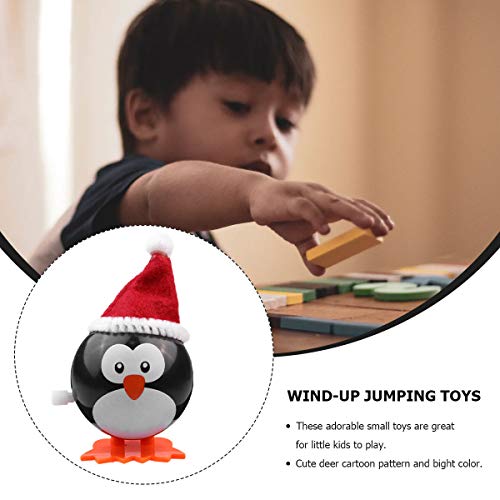 Partykindom 12 Pcs Christmas Clockwork Penguin Toy Kids Toy Wind Up Toy With Red Hat (Black) Christmas Decorations Gifts Ornaments #TOP4