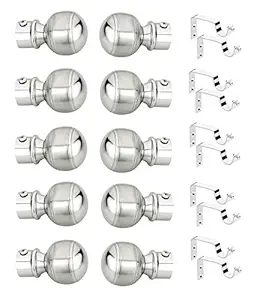 WSK Stainless Steel Glossy Matte Series Curtain Bracket 5 Set Door and Window Fitting Hardware F519/S100-005