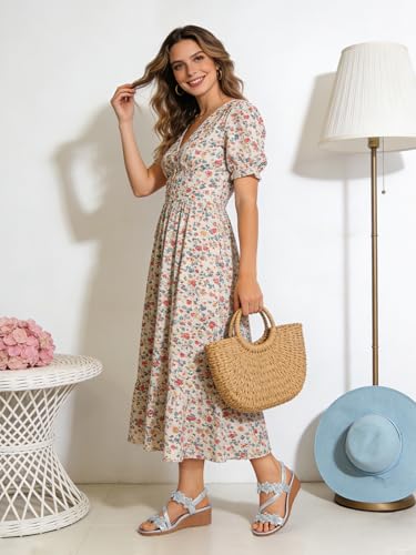 Image of SHIBEVER Wedge Sandals for Women Dressy: Summer Open Toe Low Platform Wedges Sandals Elastic Ankle Strap Flower Comfortable Casual Shoes