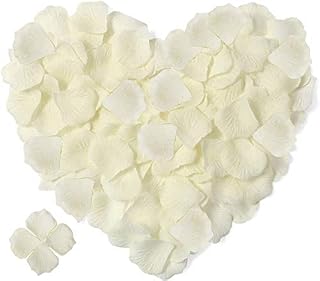 Ivory Silk Rose Petals,1000pcs Rose Petals for Bed,Romantic Artificial Rose Petals Decoration,Confetti Silk Flower Petals for Wedding, Valentine's Day,Party, Birthday,Romantic Art Decoration Table