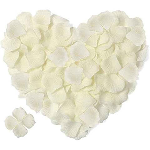 Ivory Silk Rose Petals,1000pcs Rose Petals for Bed,Romantic Artificial Rose Petals Decoration,Confetti Silk Flower Petals for Wedding, Valentine's Day,Party, Birthday,Romantic Art Decoration Table Cover