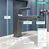 hansgrohe Metropol Modern Low Flow Water Saving 1-Handle 1-Hole 7-inch Tall Bathroom Sink Faucet in Brushed Black Chrome, 32506341