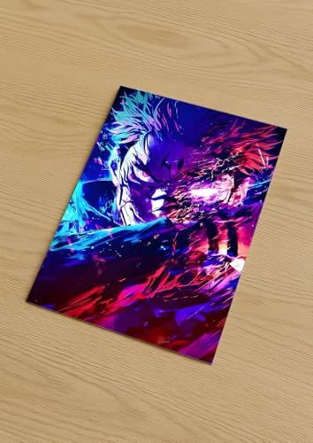 Image of NIJUKA Anime Printed Metal sheet Poster For Home And Room Decoration | For Anime Art Fans Boys And Girls (Cursh devil sukuna)