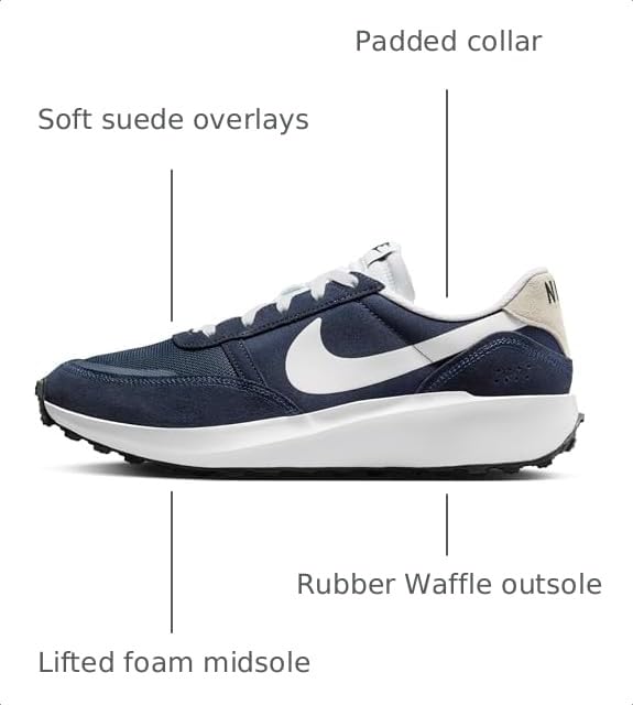 Image of Nike Waffle Debut Men's Shoes (FJ4195-400, Midnight Navy /Obsidian /Thunder Blue /White) Size 11.5