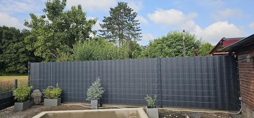 iFence Sichtschutzstreifen 50 Meter x 19 cm inkl. 30 Clips - diverse Farben (50 m, Anthrazit)
