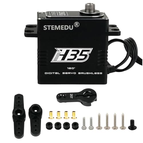 Stemedu 35kg High Torque Digital RC Servo, Waterproof Brushless Motor, Full Metal Case, Steel Geared for 1/8 1/10 Crawler Car, 180° Control Angle