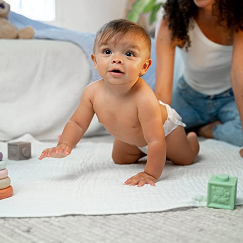 Image of Comfy Cubs Muslin Baby Blanket - Soft, Lightweight, 6-Layer Cotton Swaddle Blankets for Newborns, Infants & Toddlers - 40 inch x 40 inch Large, Breathable & Versatile for Sleeping & Tummy Time - White
