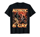 Autistic and Gay Funny Alpha Wolves Meme Bootleg Men Women T-Shirt