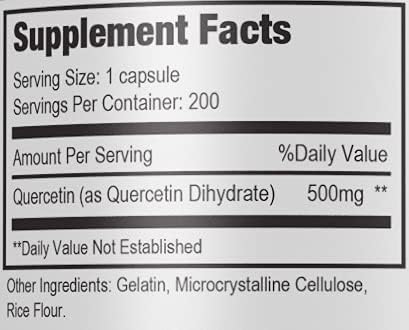 Nutrissence Quercetin 500mg 200 Capsules