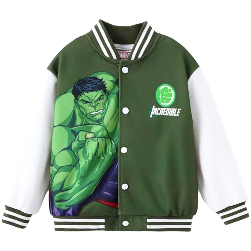 Image of Disney Marvel Bomber Jacket Spider Man Toy Story Cars Varsity Cardigan2-13Y | Officially Licensed Snap Button Coat,Fall Star Wars Graphic Cloth Top,Hulk Venom Stitch Mickey Lightning Mcqueen Kids Apparel