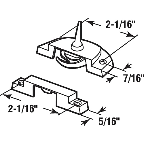 Image of Prime-Line F 2762 Double Hung Sash Lock, 2-1 /16 In., Single Pack | Silver-Painted, Diecast Zinc