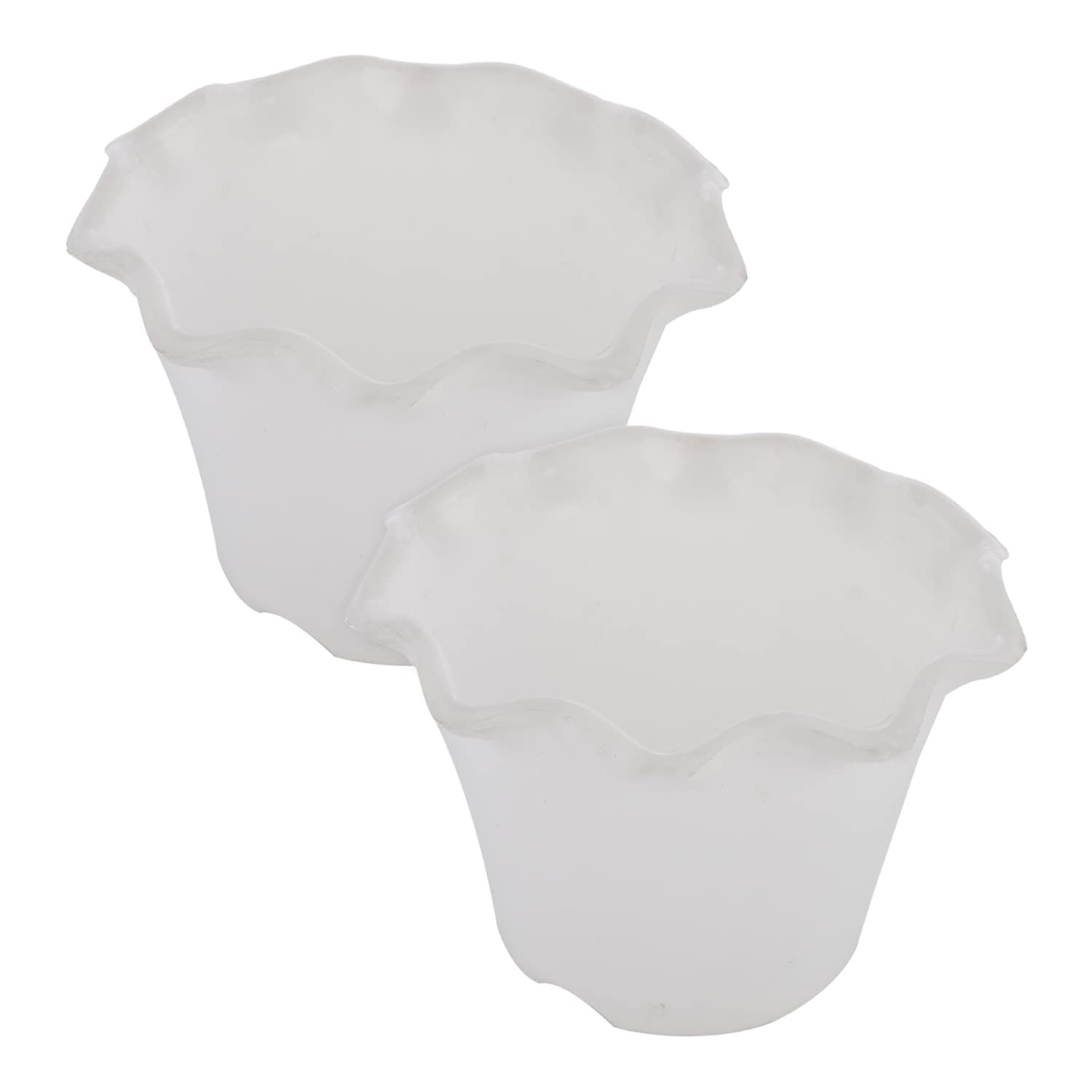 Kuber Industries Blossom Flower Pot|Durable Plastic Flower Pots|Planters for Home D cor|Garden|Living Room|Balcony|Pack of 2 (White) (B0BP7B5C5F) Amazon Price History, Amazon Price Tracker