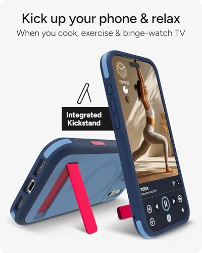 Image of ZAGG Sedona Snap Case with Kickstand for iPhone 17 Pro Max - Blue Royal Ember, Drop Protection (13ft /4m), Multi-Layer Protection, with Camera Button, MagSafe Phone Case with Impact-Absorbing Bumpers