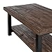 Alaterre Furniture Pomona Coffee Table with Storage Shelf-Industrial Modern Metal, Solid Wood, and Easy Assembly Farmhouse Living Room Furniture, 42-Inch, Rustic Natural