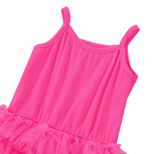 Image of GSVIBK Baby Girls Tutu Dress Sleeveless Toddler Cotton Tulle Skirt Princess Party Prom Dresses