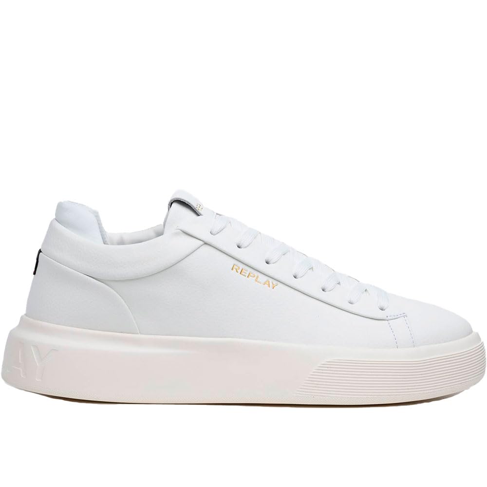 Replay Men's Notting Double Trainers, 061 White, 44 EU, 061 White, 10 UK