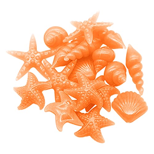 ZXXX Conch Shell Fish Tank Rocks, Fish Tank Gravel, Glow in The Dark Rocks, Aquarium Rocks for Fish Tank Decoration (Orange)