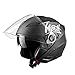 Westt Jet - Casco Jet Moto Nero Opaco Doppia Visiera Scooter Motorino Chopper - Casco Moto Donna e Uomo Demi Jet - Omologato ECE - Taglia M