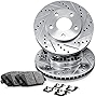 R1 Concepts Front Brakes and Rotors Kit |Front Brake Pads| Brake Rotors and Pads| Ceramic Brake Pads and Rotors |Hardware Kit |fits 2018-2021 Kia Stinger, 2019-2021 Genesis G70