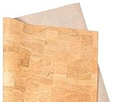 Korkstoff 70 cm breit | versch. Farben & Dekore | versch. Längen | Veganes Leder-Imitat – ideal zum Nähen (DIY) – Taschen, Geldbörsen, Basteln und Dekorieren (Beige (Natur), 70 x 50 cm)