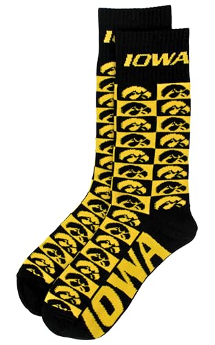 Donegal Bay NCAA Iowa Hawkeyes Checkerboard Dress Socks
