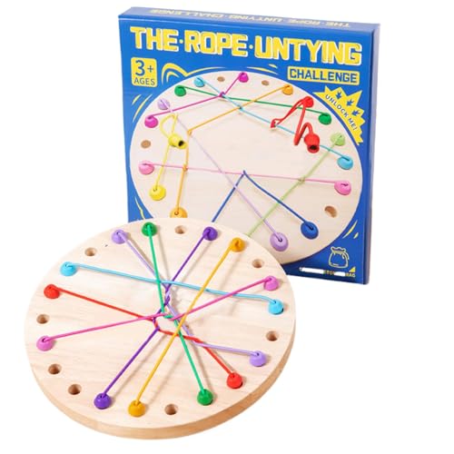 Juego de batalla de desbloqueo, juego de mesa interactivo de aprendizaje de color, desafío de cuerda, juguete con cordones refuerza las habilidades motoras finas, rompecabezas de escritorio