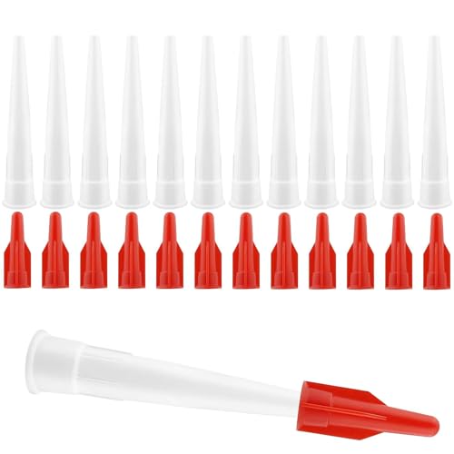12 Stück Kartuschenspitzen Silikontüllen Ersatzspitzen Abdichten Kappen Silikonkartuschen Abdichten Düsen Küche Haushalt Dichtmittel Werkzeug mit 12 Stück Rot Düsen Kappen Dichtmittel Werkzeug