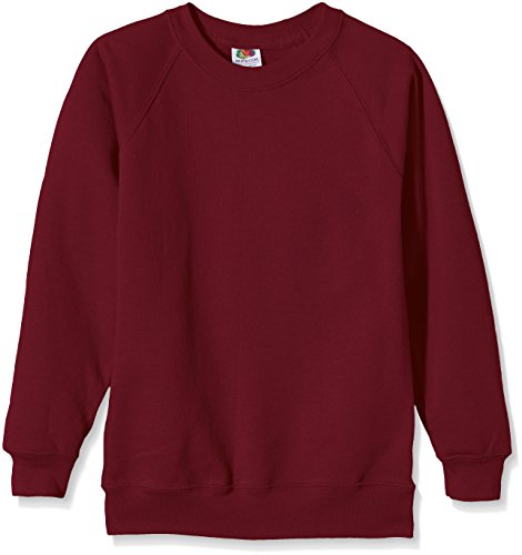 Fruit of the Loom Childrens Big Boys Raglan Sleeve Sweatshirt (5-6) (Burgundy)