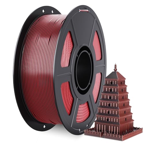 Image of Silk Dual Color Pla Filament, Silk PLA 3D Printer Filament 1.75mm, Shiny Silk Texture, Dimensional Accuracy + /- 0.02mm, 1KG Spool (2.2 lbs), PLA Silk Dual Color (Red Black)