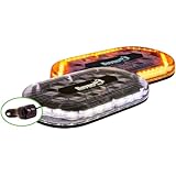Buyers Products 8891172 Amber/Clear LED Mini Light Bar, Permanent or Magnetic Mount, 15' Lead with On/Off Switch, Emergency Lights for Vehicles, LED Strobe Lights for Trucks