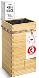 KAIZEN Bamboo Knife Block Without Knives - Perfectly Sized Universal Knife Holder for Knives, Scissors - Unique Knife Storage for Counter Top with Anti-Slip Base (Natural)