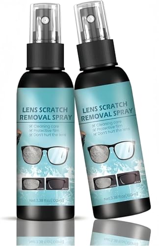 2PCS Eyeglass Scratch Remover Glasses Lens Scratch Repair Kit Sunglass Scratch Remover & Eyeglass Cleaning Spray