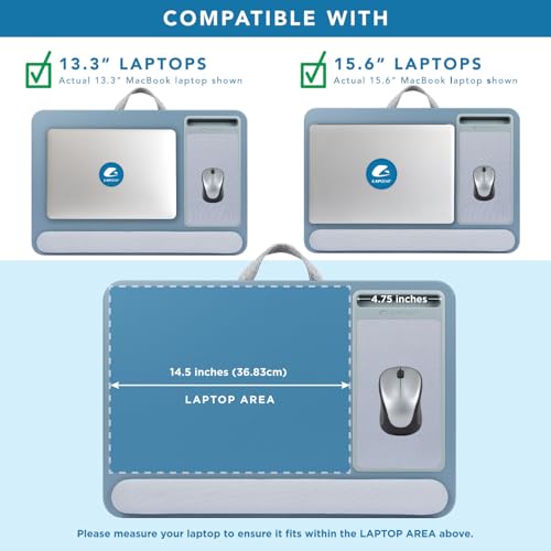 Image of LAPGEAR Home Office Pro Lap Desk - Slate Blue, Fits 15.6 inch Laptops